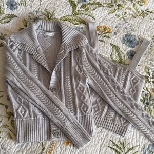 Zara Lavender Cable Knit Cardigan Set
